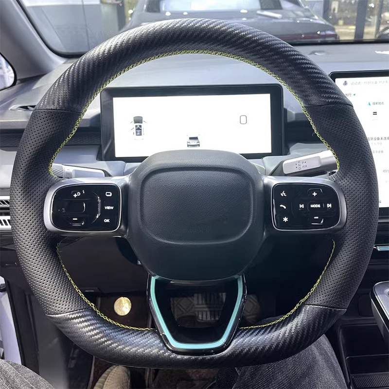 Fishing Boat Steering Wheel - DIY czarna prawdziwa skóra akcesoria samochodowe